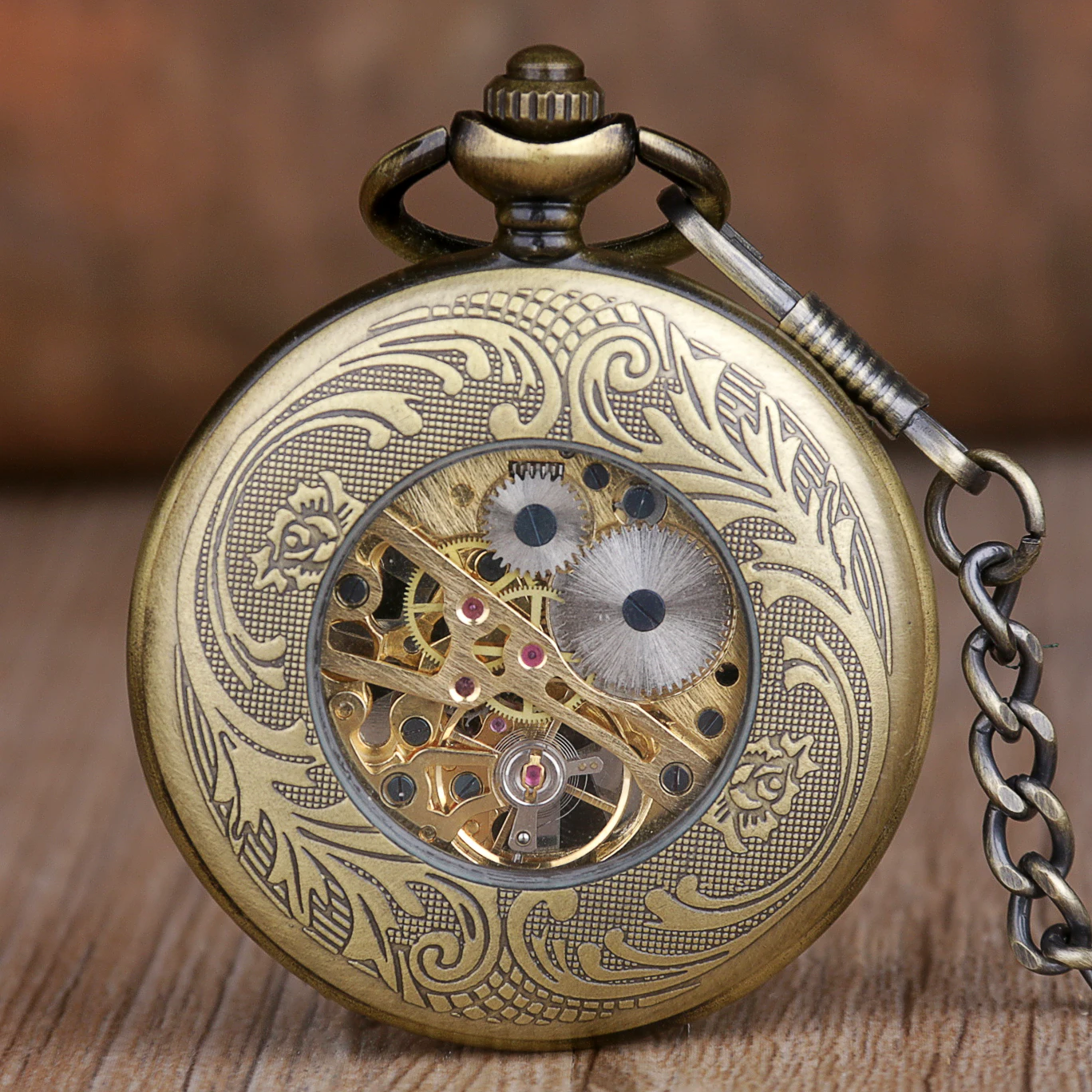 High Quality Luxury Mechacnical Hand-winding Pocket Watches For Men Women Steampunk Vintage Mechanical Chain Gift