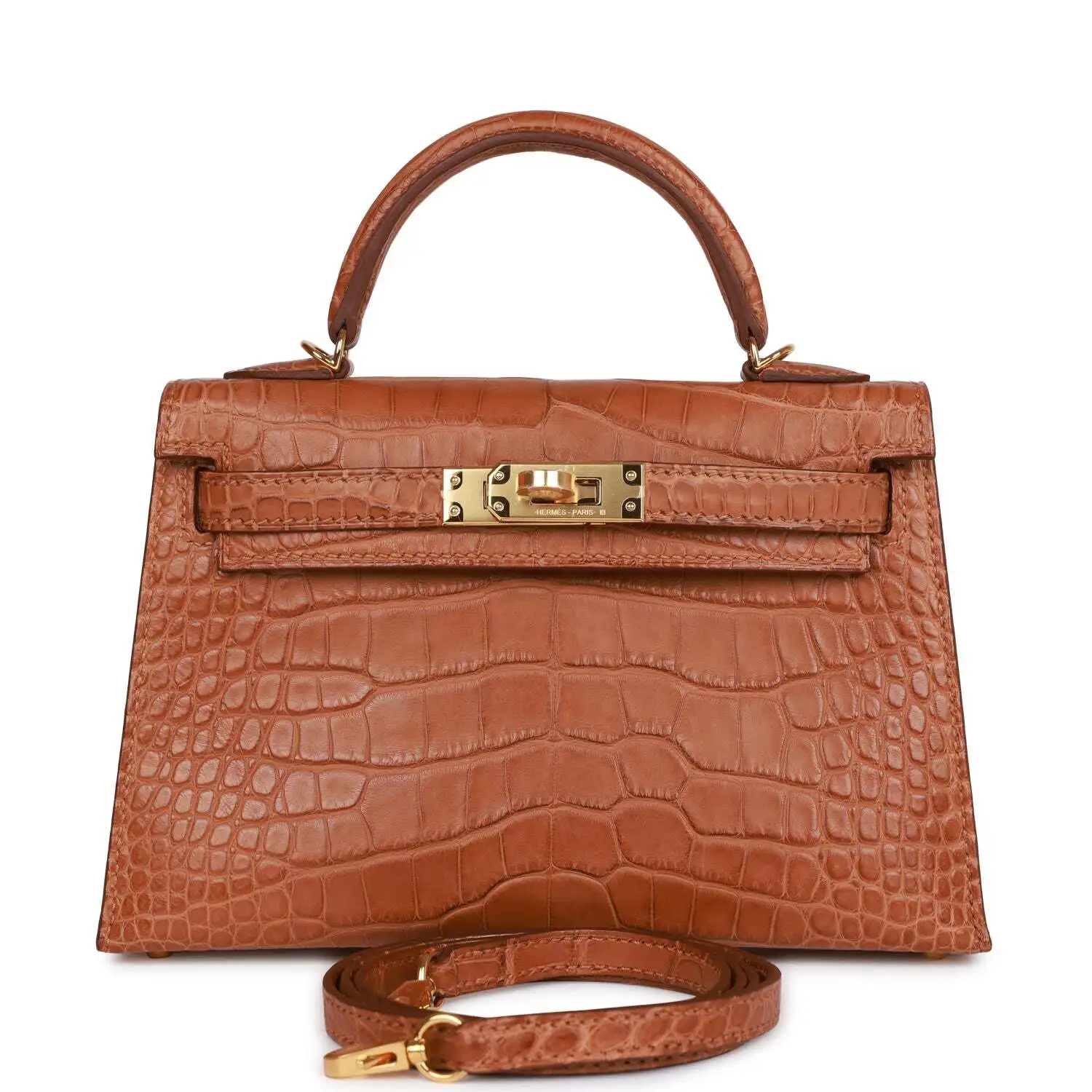 Hermes Kelly Sellier 20 - сантиметровый матовый крокодил
