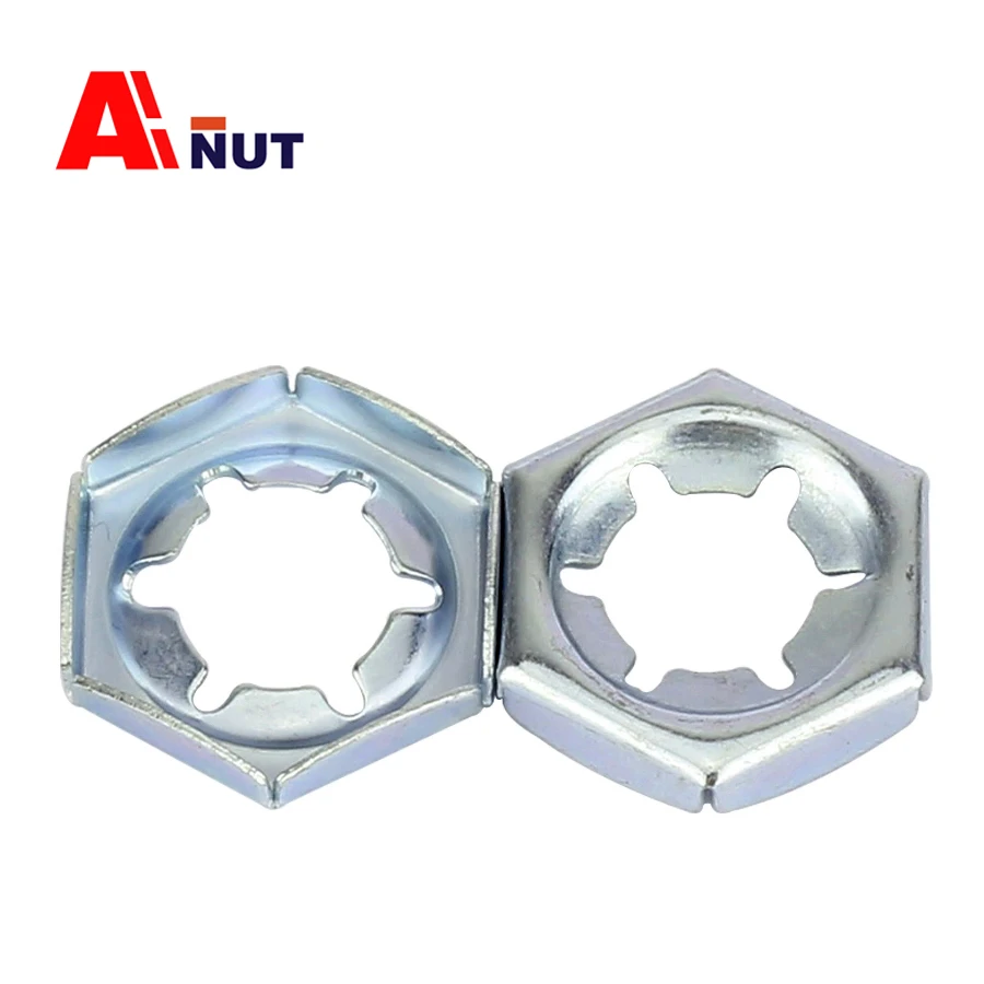 M6-M80 счетные гайки, DIN7967 белая оцинкованная блокировочная гайка, B027