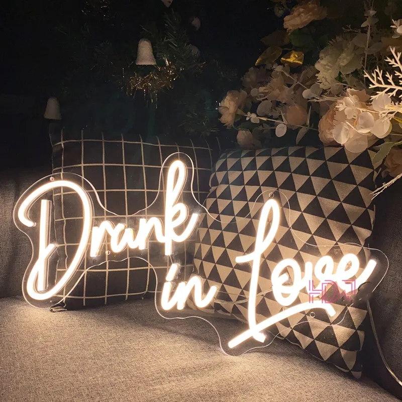 Drunk in love Neon Sign, Wedding Decorations, Home Wall Decoration, Custom Bedroom Bar Wedding Party Decor