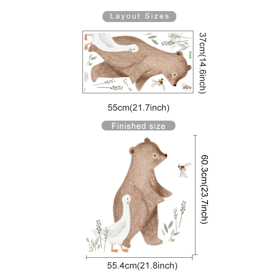 

Настенная наклейка Kingsmile Мультфильм Медведь Утка Пчела