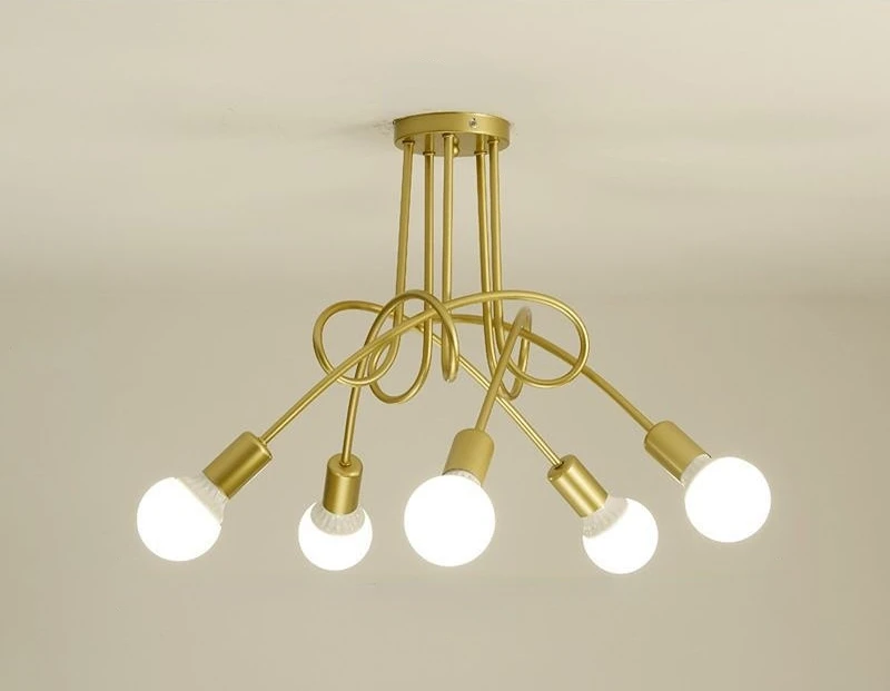 

Ретро люстра из кованого железа JOYINLED черно-белая E27