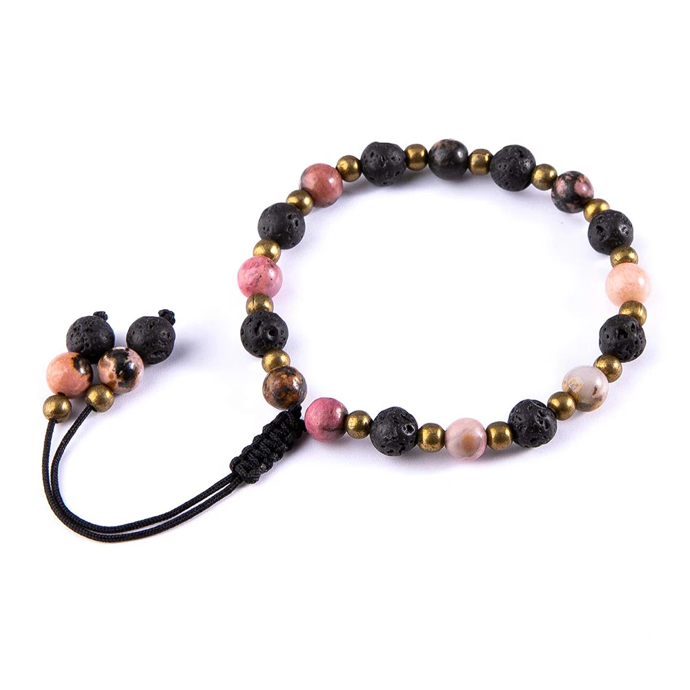 Браслет из лавового камня с рассеивателем эфирного масла исцеляющий кристалл