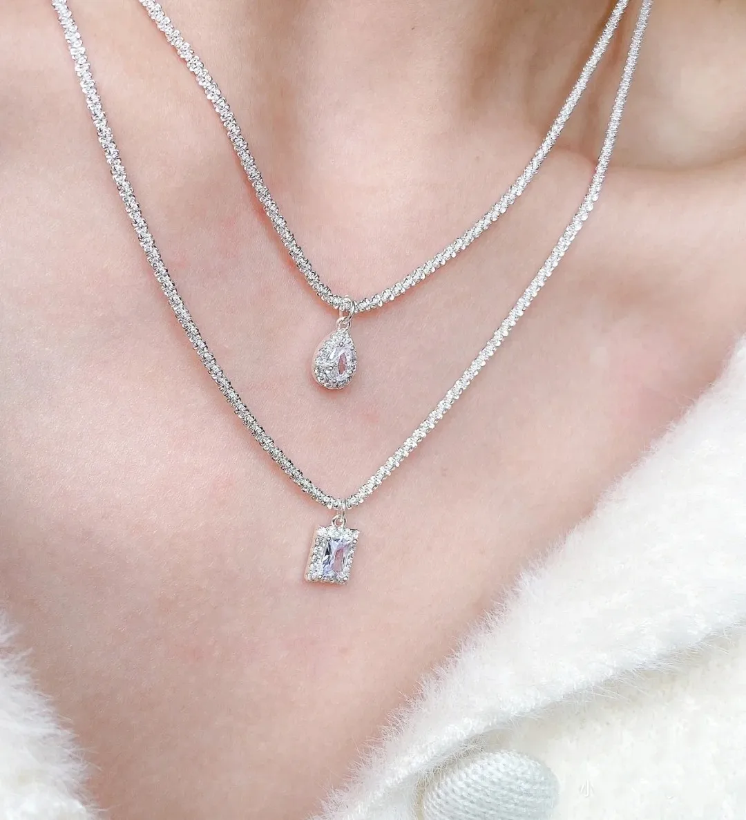 So.fine Jewelry Hot Sale Shimmering Geometric Clover Zircon Pendant, Minor Collarbone Chain Necklace Accessories