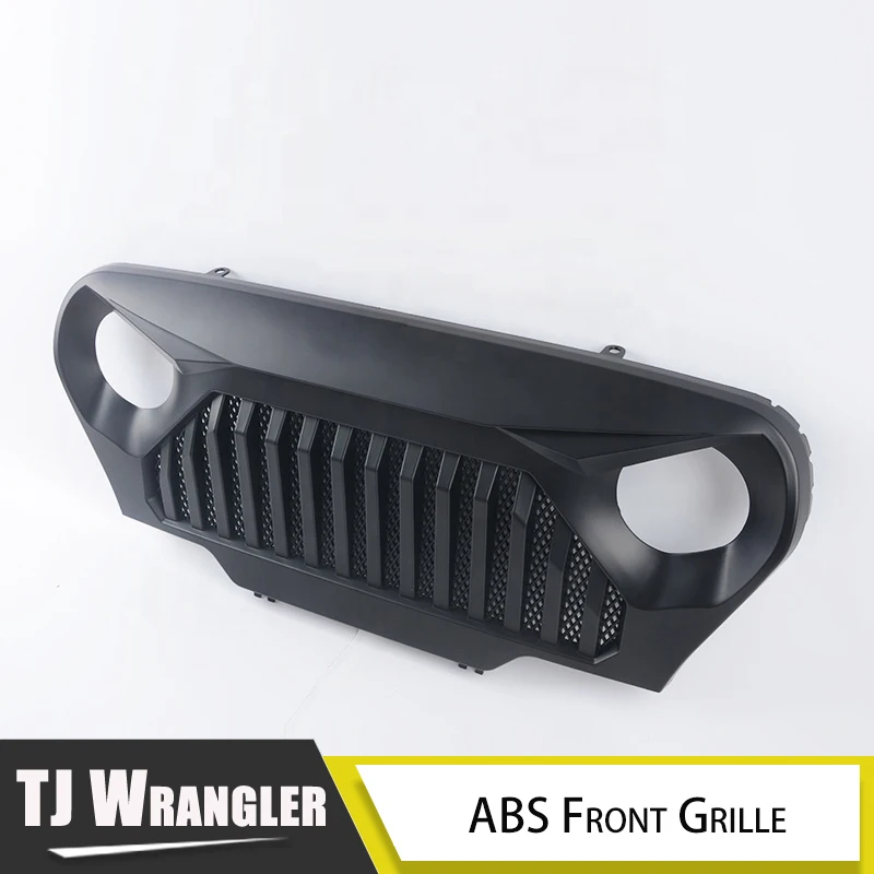 

Передние гоночные Грили из АБС-пластика для Jeep Wrangler TJ, передний бампер, аксессуары, передний комплект для гриля Wrangler 1997 ~ 2006