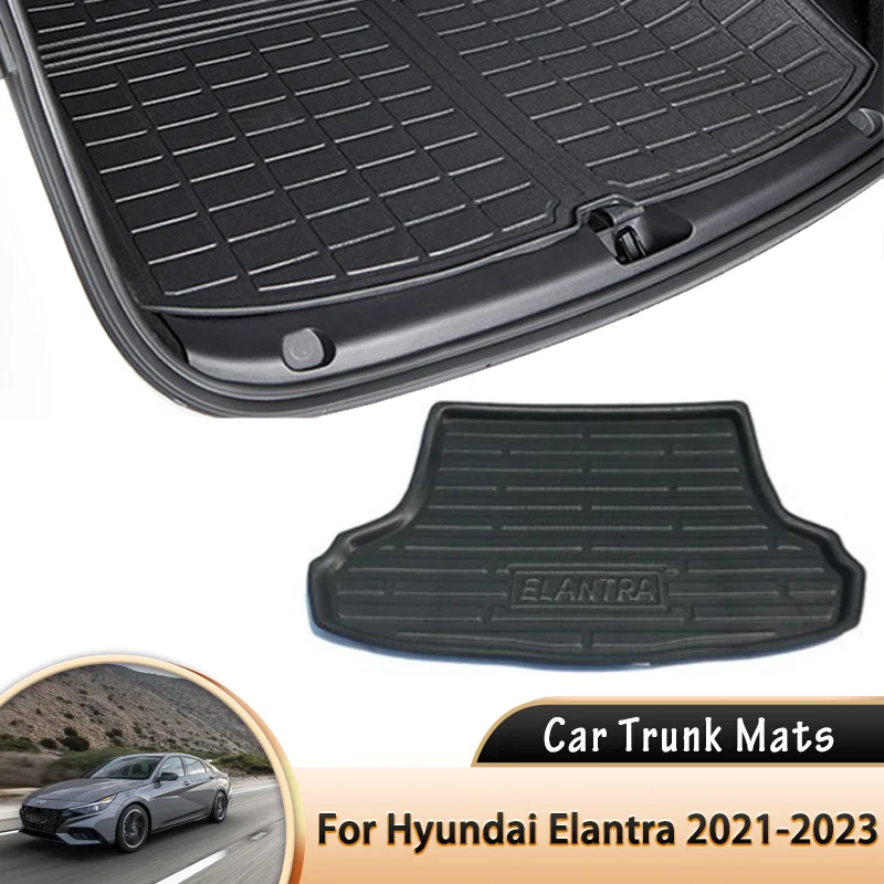 

for Hyundai Elantra Avante i30 Sedan 2021~2023 Car Anti-dirty Trunk Mats EVA Material Car Rear Cargo Tray Trunk Mats Rear Boot