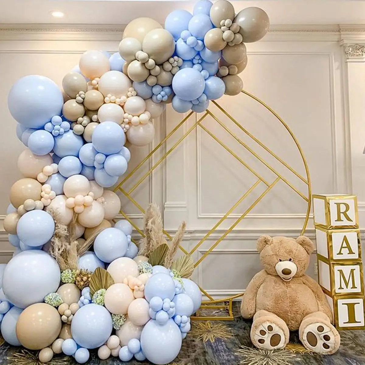 

Macaron Blue Brown Balloons Garland Arch Wedding Birthday Party Decoration Doubled Cream Peach Latex Balloon Baby Shower Decor