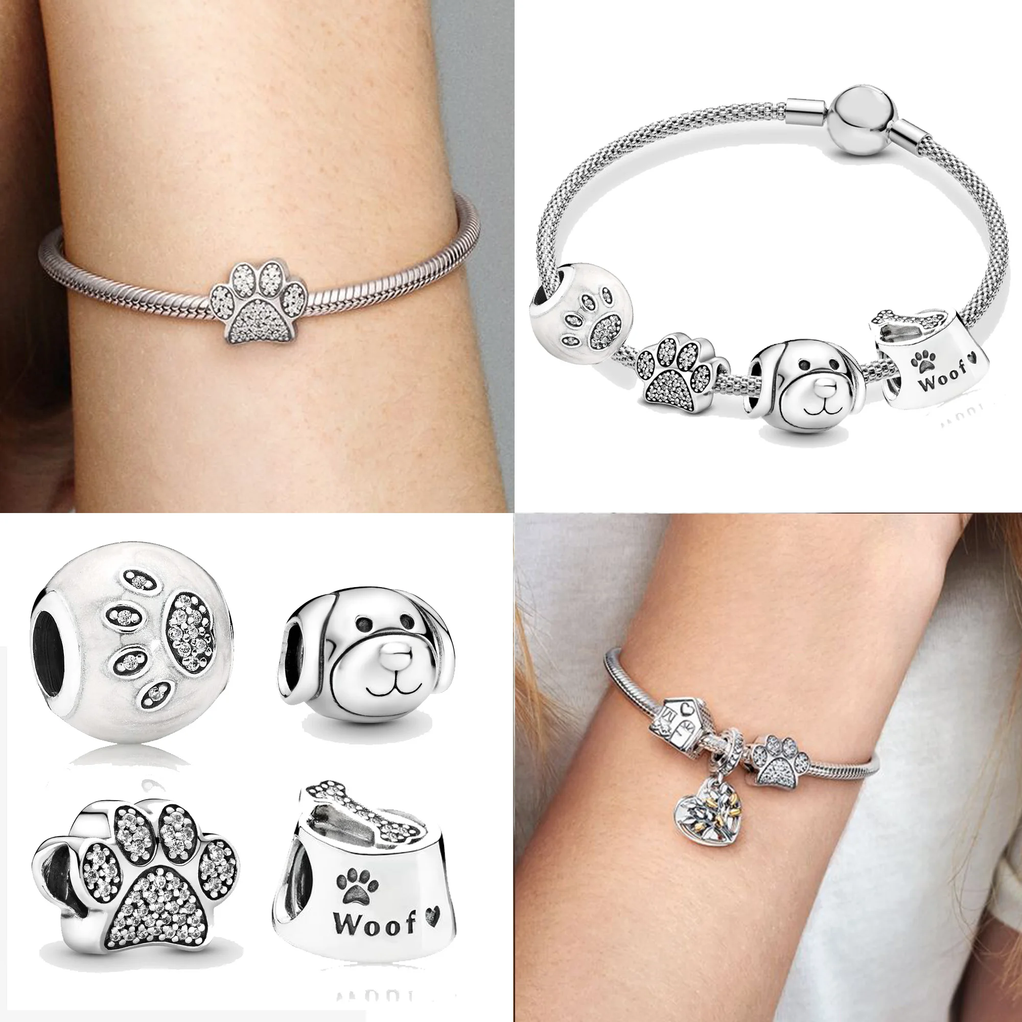 Браслет из серебра пробы с надписью I Love Loyal Dog