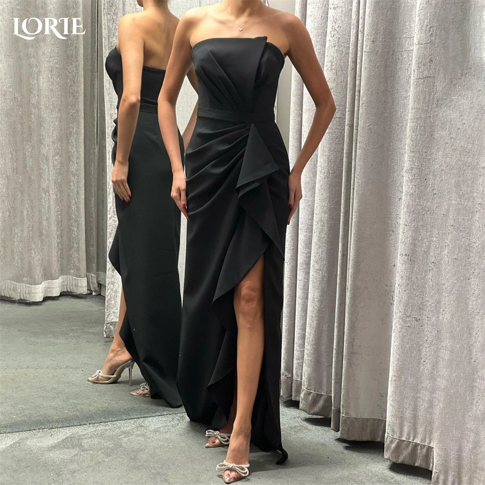 

LORIE Elegant Mermaid Evening Dresses Off Shoulder Ruched Side Slit Ruffles Pleated Prom Dress Arabia Dubai Bride Party Gowns