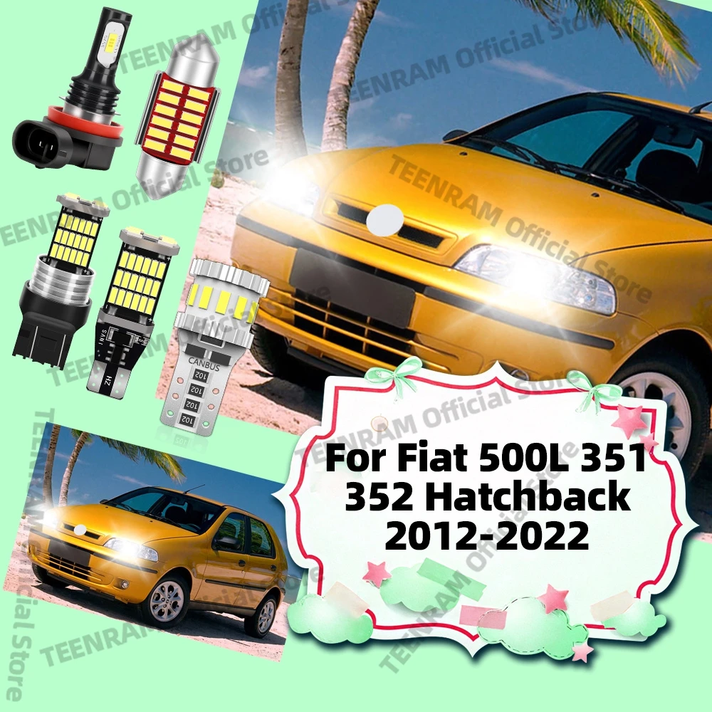 Фото 2X для Fiat 500L 351 352 хэтчбек 2012-2022-светодиодные лампы 6000K яркие белые противотуманные фары №1
