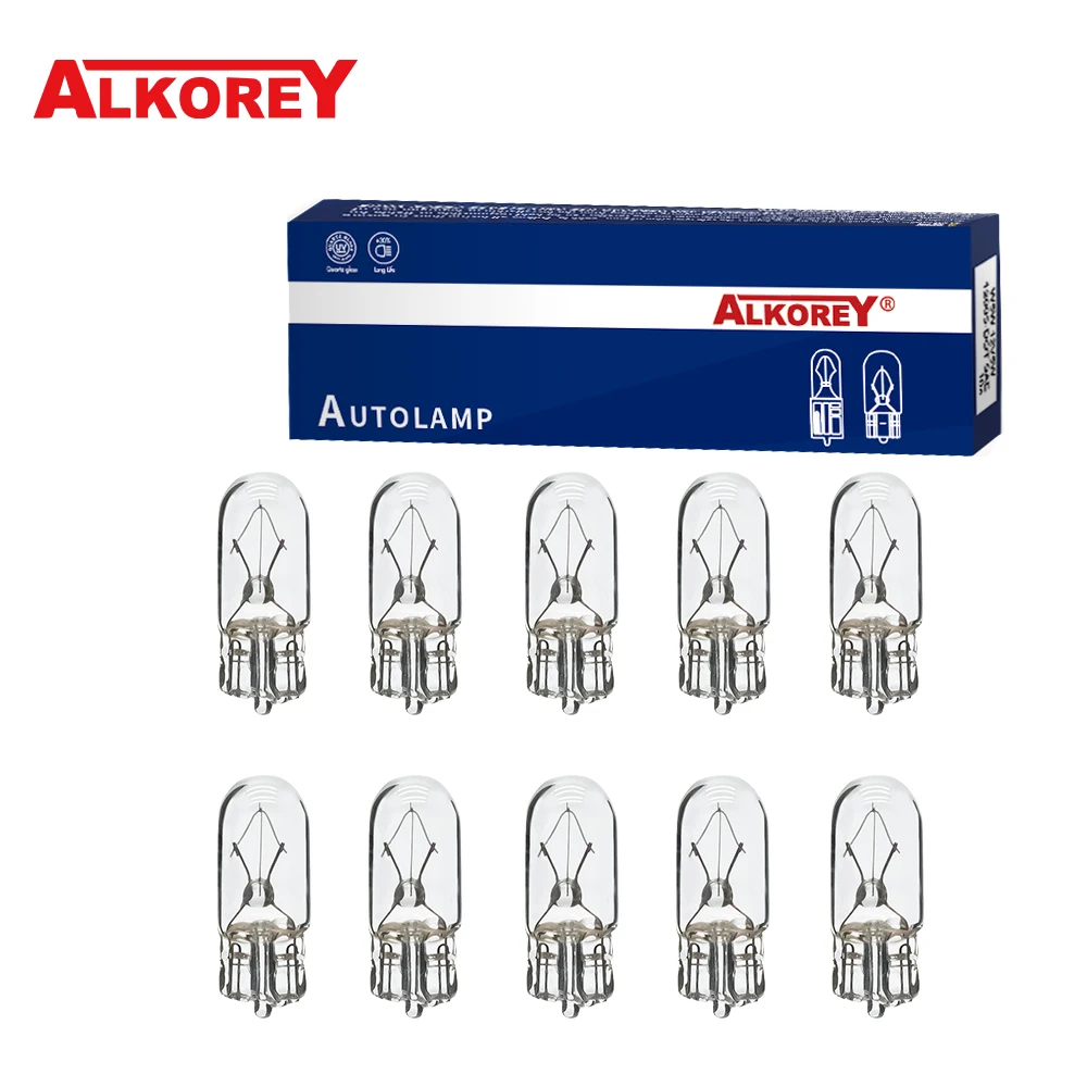 Alkorey 10 шт. T10 W5W 194 158 12 В 5 Вт теплый белый свет галогенная автомобильная лампа