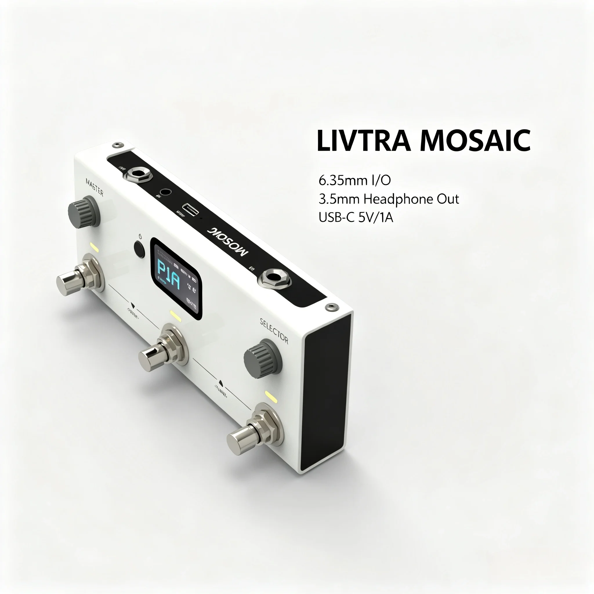 Фото Гитарный мультиэффект-процессор LIVTRA MOSAIC с 3 переключателями, 44.1 кГц, 24 бит, 30 ампер, 30 IR, Bluetooth, 7.5 часов автономной работы, USB-аудио №2