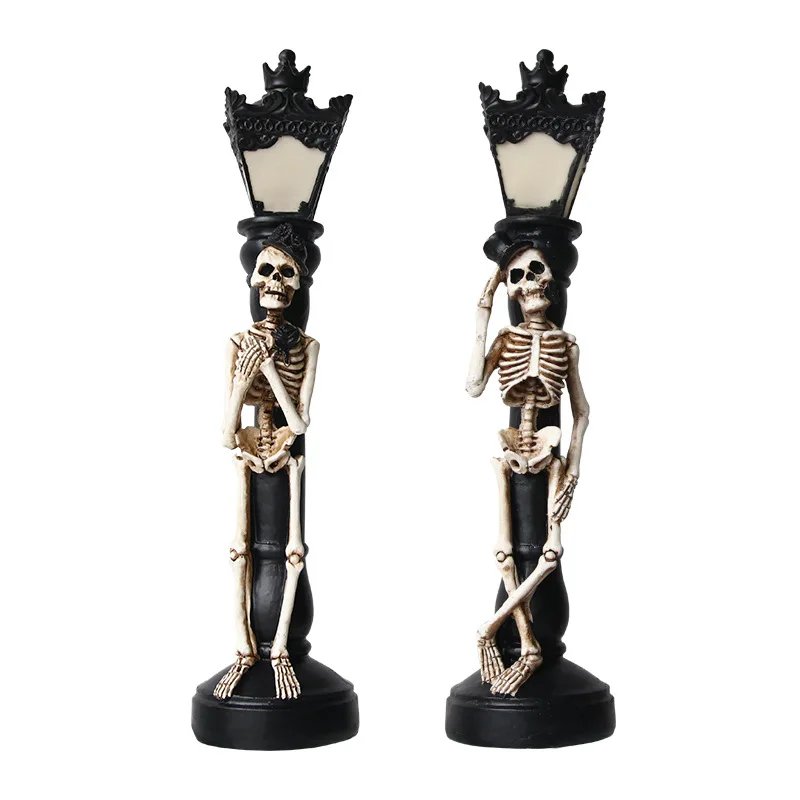 Halloween Skull Skeleton Lamp Horror 3D Statue New Table Light Creative Party Ornament Prop Home Bedroom Decoration Scary Prop