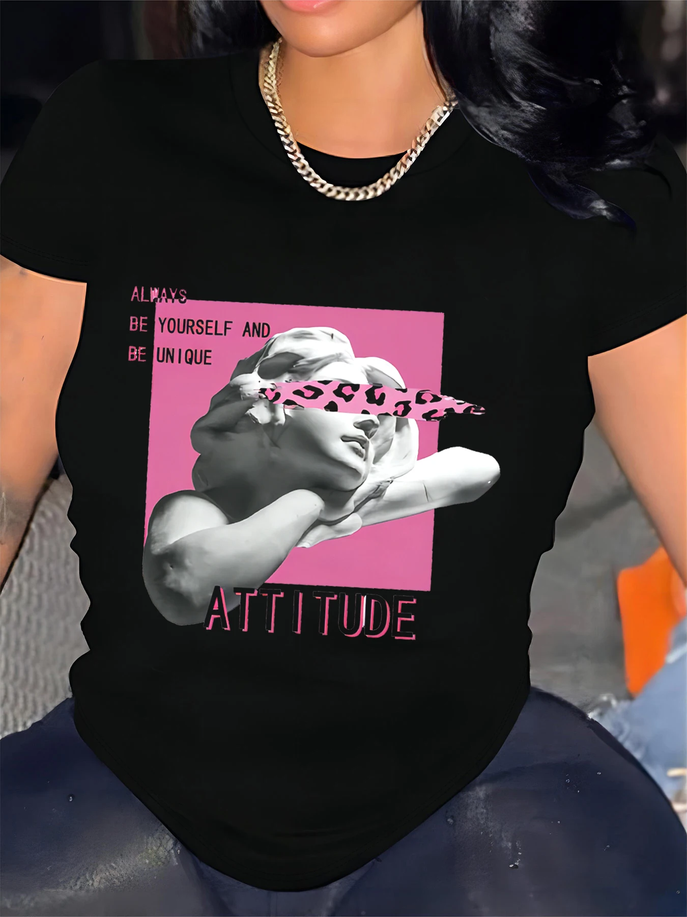 Летняя Повседневная модная Универсальная футболка с коротким рукавом и принтом