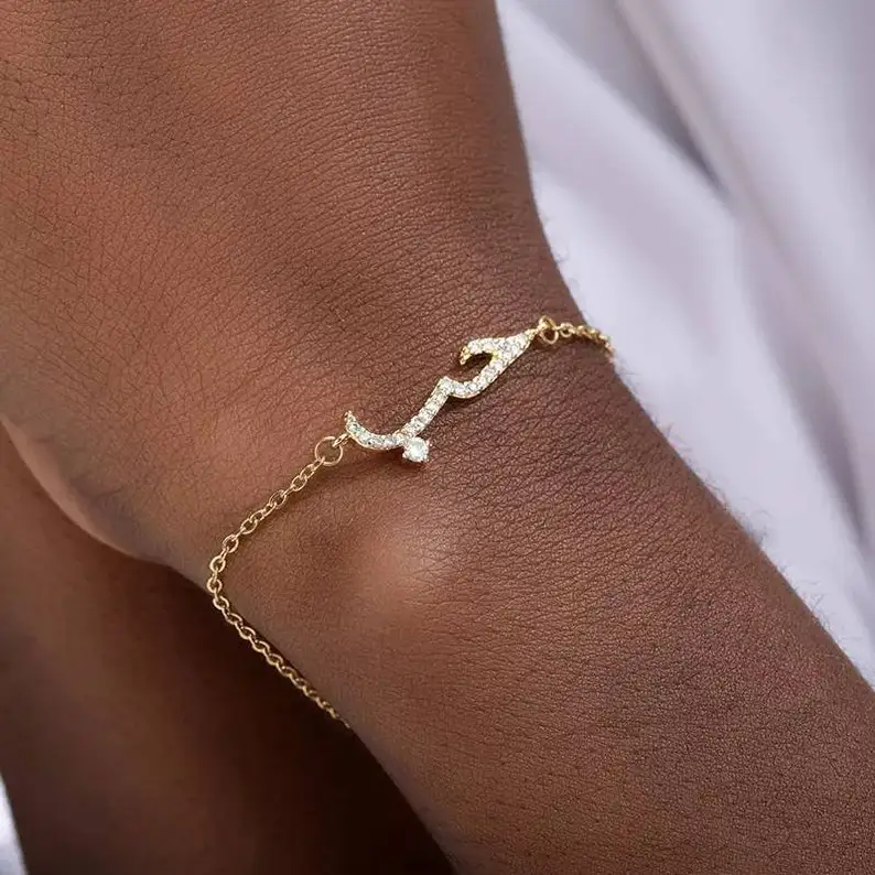 

Arabic Letter Love Bracelet Wedding Jewellery Stainless Steel Couple Wedding Bracelet Femme 2022 Gifts For Her