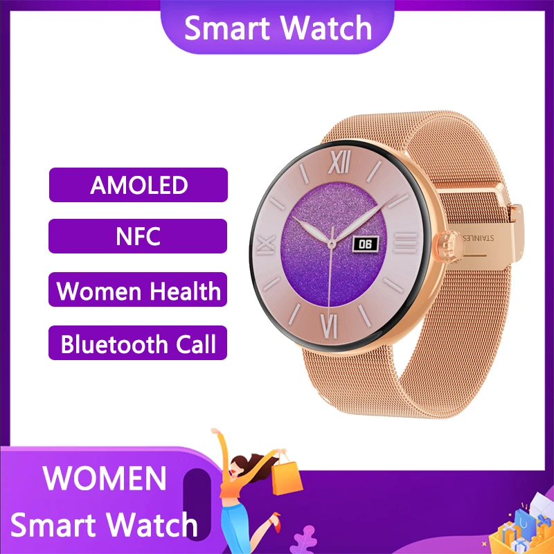 

For Xiaomi Samsung Smartwatch for Women 1.3" AMOLED Screen Bluetooth Call Women Watch Health Monitor Sports Smartwatch 2023