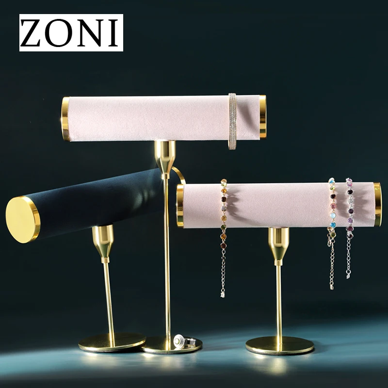 

ZONI Custom Luxury Metal Gold Jewelry Display Rack Bracelet Bangle Watch Display Stand With Logo