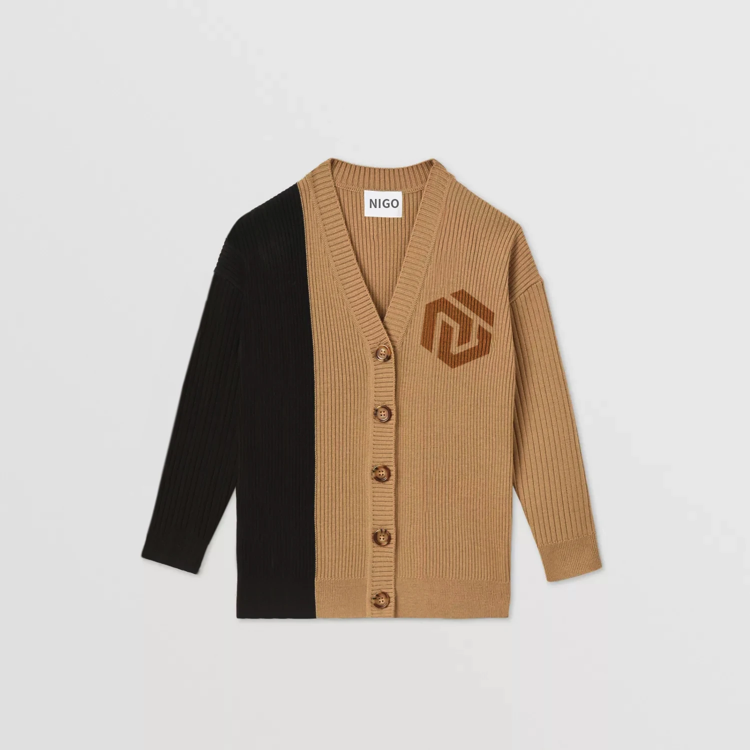 

Детский шерстяной Повседневный Кардиган NIGO с принтом в полоску # nigo39218