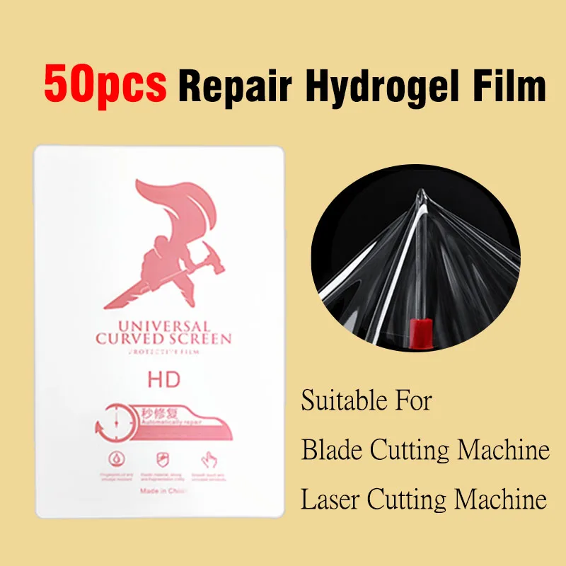 50pcs Compressive Repair Hydrogel Film For Intelligent Cutting Machine HD Universal Flexible Film Screen Protector For All Phone