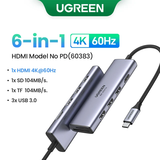 Сетевой концентратор Ugreen, переходная док-станция USB Type C USB 3.0 HDMI, разветвитель, концентратор Type C для MacBook Pro, Huawei Mate 30