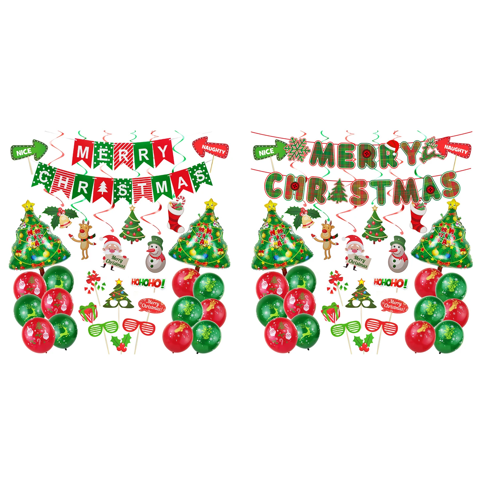 Рождественский тематический набор воздушных шаров из фольги и баннеров