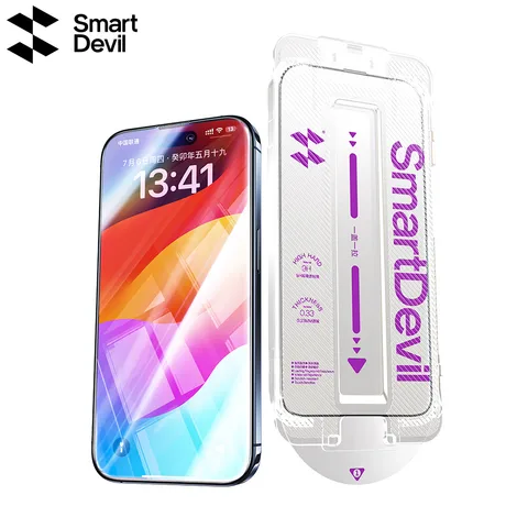 SmartDevil Screen Protector for iPhone 15 Pro Max 15 14 Pro Full Coverage Dustproof HD Tempered Glass