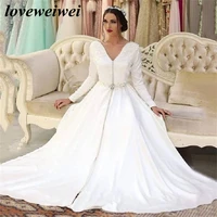 loveweiwei moroccan caftan evening dresses satin a line sleeves prom dress white elegant long wedding kaftan marocain de mariage