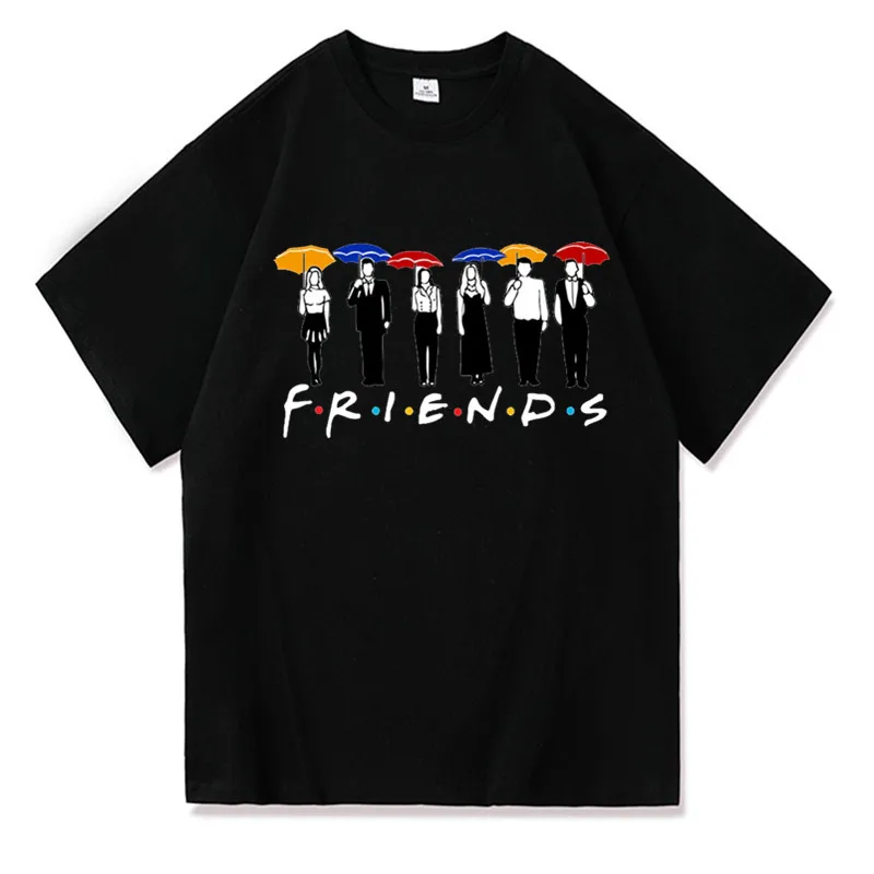 

Fashion Manga Men’s T-Shirts Friend Print t shirt Men Tees Tops Loose Cotton Short Sleeve O-Neck Hip Hop T-Shirt Male Clothes