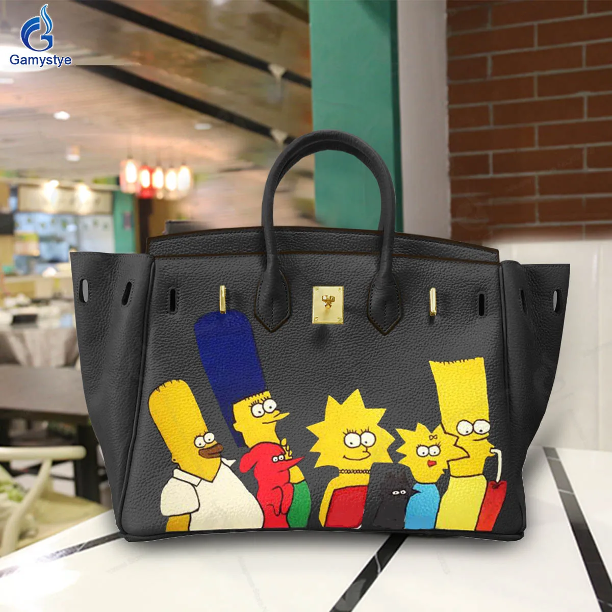

women bag Casual women's Genuine leather handbags Luxury Designer Shoulder bags for women Large bolsa Hand Painted Home Family