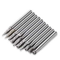 vearter double cut tungsten carbide rotary file 10pcsset for diy woodworking engraving metal carving drilling polishing tools