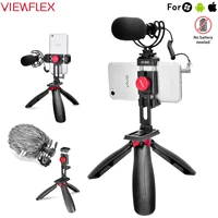 viewflex vf k2 phone camera video kit vlog starter set with microphone mini tripod phone clip for youtube livestream tiktok