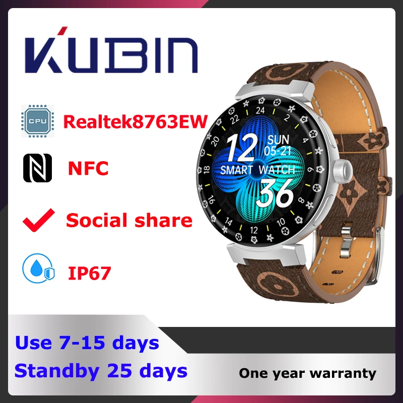 

New SmartWatch 2022 1.32 Inch Extra Long Standby Zinc Alloy Case Men Ladies NFC Blood Pressure Bluetooth Call IP67 FREE SHIPPING