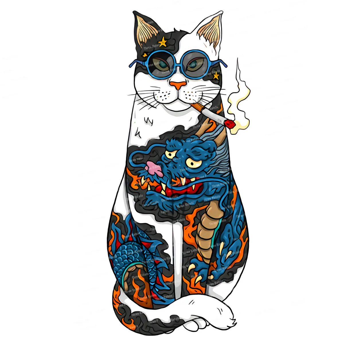Автомобильные наклейки I480 Neko Kitty Япония самурайский Кот модные креативные окна