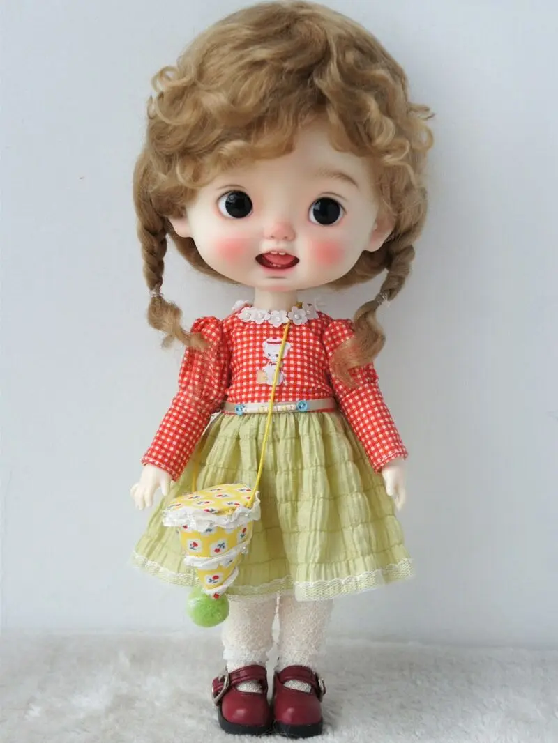 JD644 Top Sale Soft BJD Mohair Wig Suit For Lati Yellow OB11 YOSD MSD SD Blythe Doll Hair Cute Braids Cheap Doll Accessories