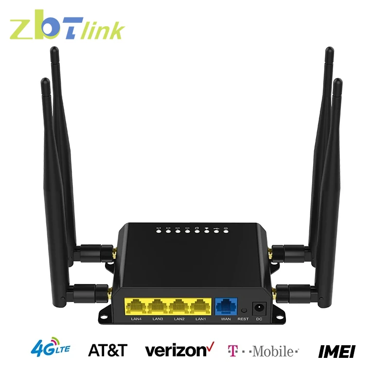 

Zbtlink Wi-Fi беспроводной маршрутизатор 4G 300 Мбит/с EC25 EP06 CAT6 CAT4 высокоскоростной LTE модем слот для SIM-карты Wan 4 Lan WE826-T2
