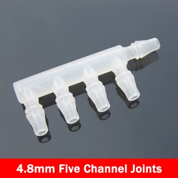 1 Pcs Outlet Diameter 4.8mm Five Channel Joints Hose Connector Air Pump Oxygenation