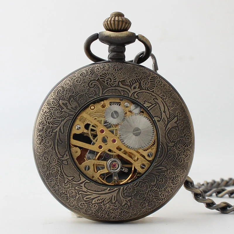 Glamour Ladies Pocket Watch Vintage Steampunk Chain Pendant Mechanical Hand-winding Women Pocket&Fob Watches reloj mecánico