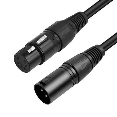 Аудиокабель от 3-контактного разъема XLR Female до 5-контактного разъема XLR Male длиной 30 см от XLR3 F до XLR 5 М, Кабель-адаптер для микрофона, DMX, Освещения сцены и т.д.
