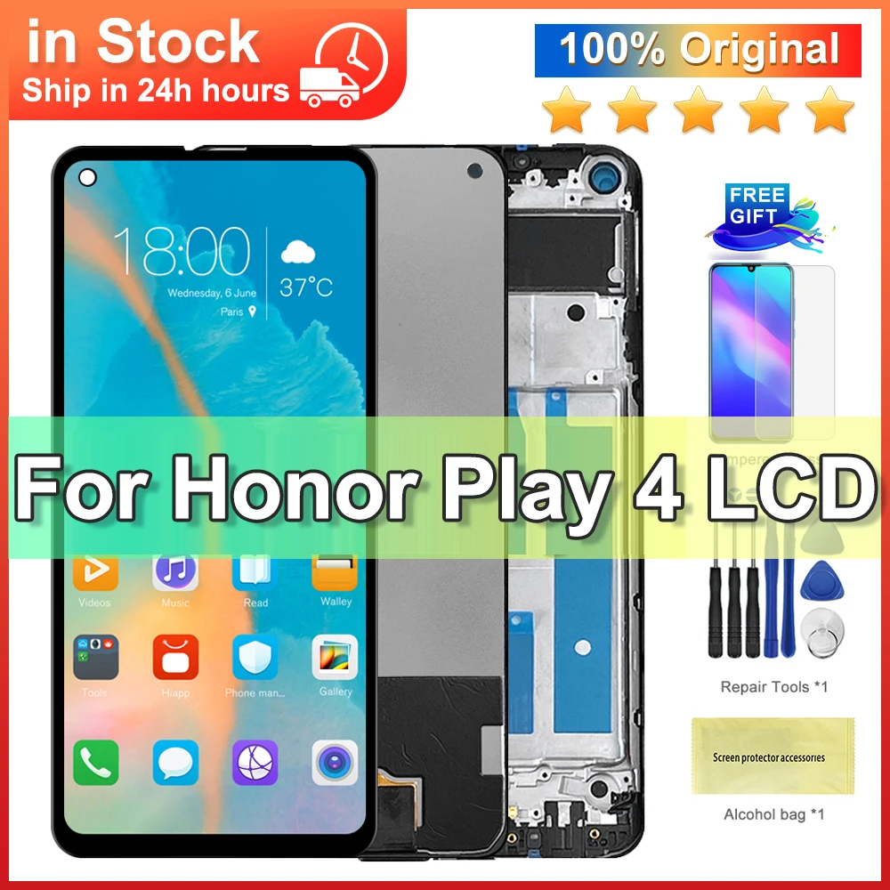 Фото ЖК-дисплей 6,81 ''для Huawei Honor play 4 с сенсорным экраном и рамкой, дигитайзер в сборе для Huawei Mate 40 Lite E, ЖК-экран, оригинал №1