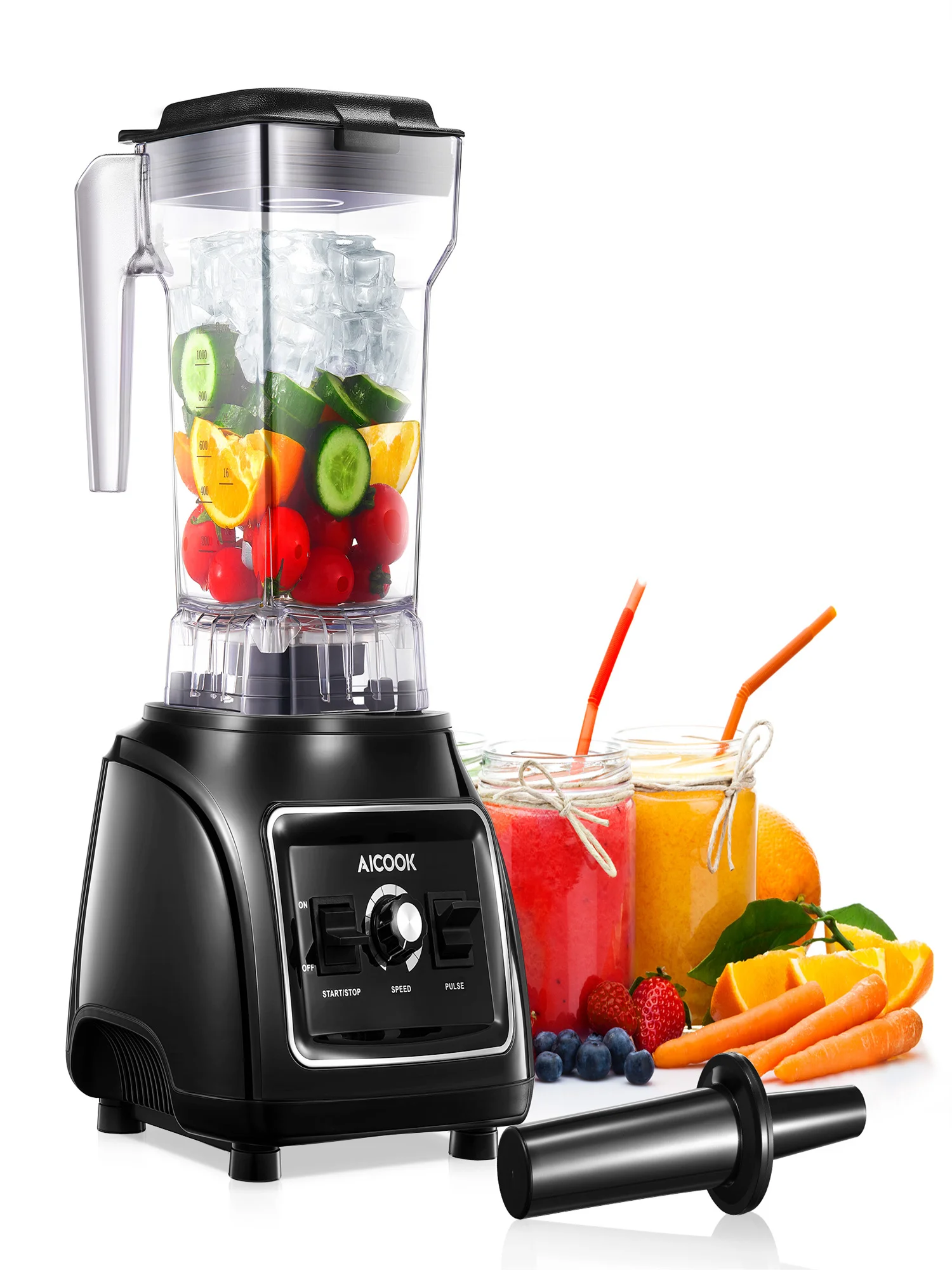 AICOOK 1800W Countertop Blender Smoothie Maker for Kitchen Speed Control BPA Free