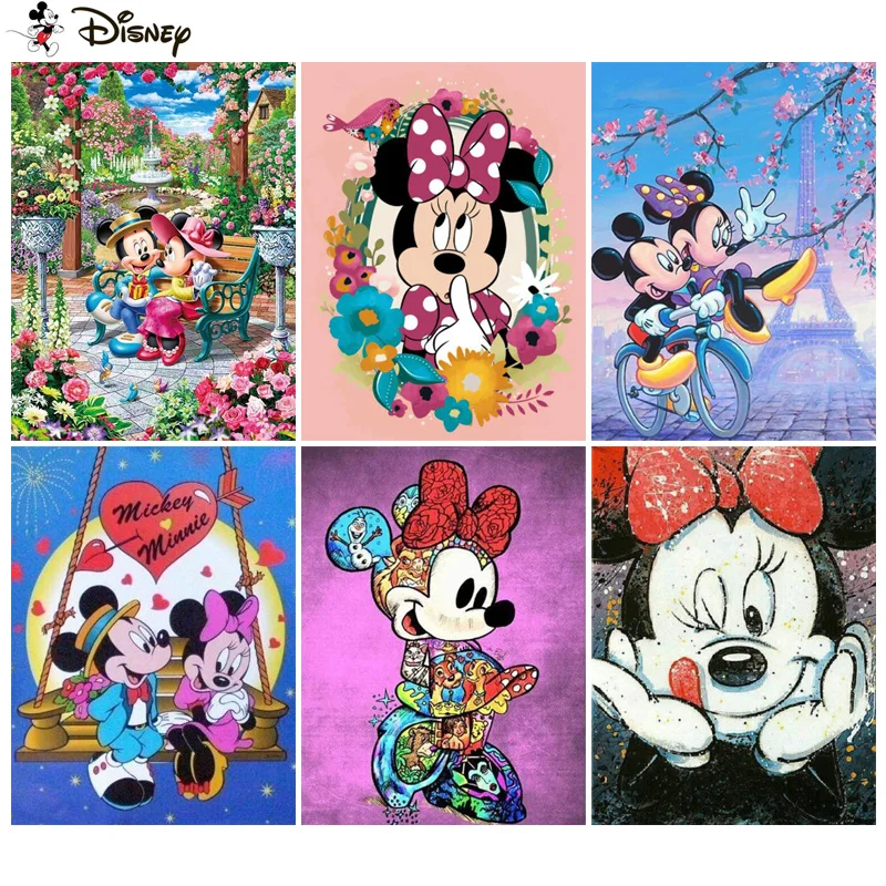 

Алмазная живопись Disney «Микки Маус», полное квадратное/Круглое украшение для стен, инкрустированная смолой, вышивка ручной работы, вышивка к...