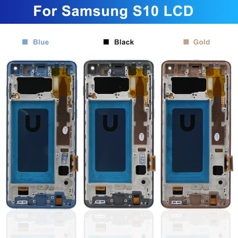 TFT с рамкой для Samsung S10 Plus S10 + G975F ЖК-дисплей, дигитайзер сенсорного экрана для Samsung S10 G973F, запасные части для экрана