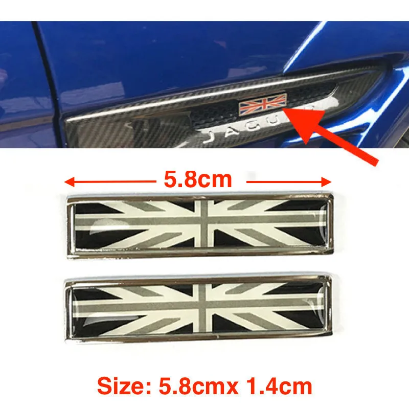 

Grey Union Flag Front Fender Trim Molding Car Body Sticker For Jaguar XF XE XJ F-PACE Car Body Sticker