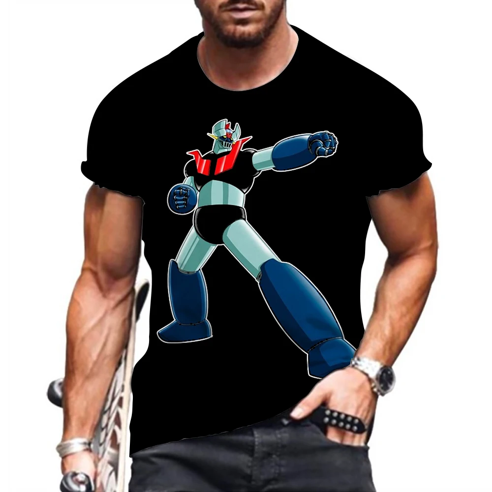 

Mazinger Z Men's Shirt T-shirt 2023 Short Sleeved Anime Summer Harajuku Y2k O-collar Streetwear Essentials Fashion Tops Gym Tees