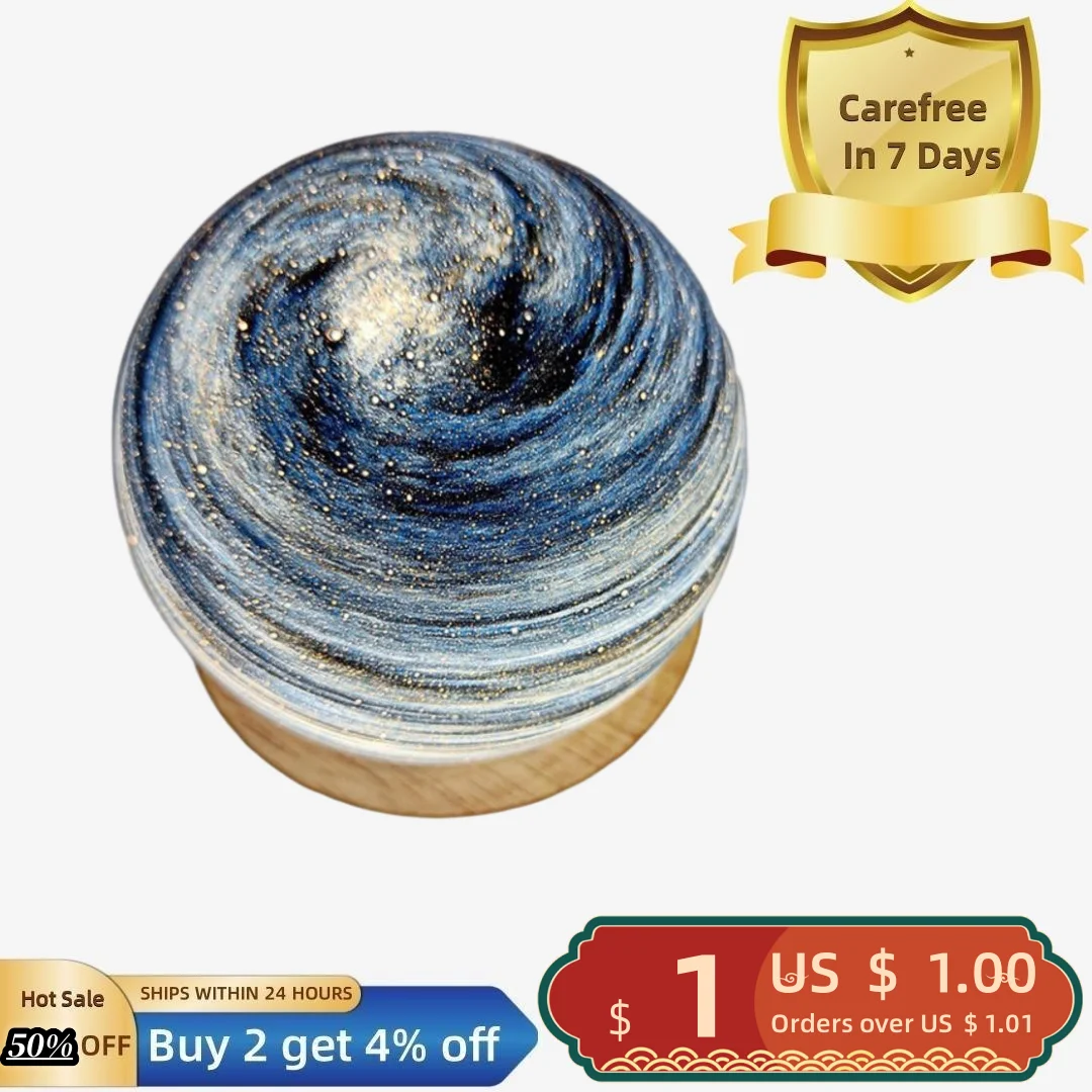 

Bedside Lamp Romantic Eye-catching Planet Design Soft Light Stunning Visual Effect Highly Translucent Glass Cover Ambient Light