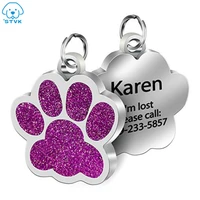 custom puppy dog tag anti lost engraved pet dog collar accessories personalized cat puppy id tag stainless steel paw name tag