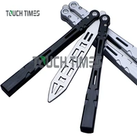 theone aliens balisong trainer knife flipper trainer aluminum handle bushings system butterfly knife safe edc outdoor