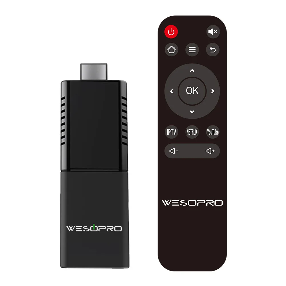 WESOPRO Linux OS TV Stick 4K Стандартный смарт-ключ для телевизора с 2 4 ГГц 5 0 двухдиапазонный