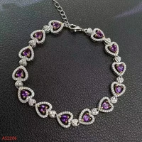 100 925 sterling silver natural amethyst gemstone bracelet for women party birthday gift marry girl got engaged valentines day