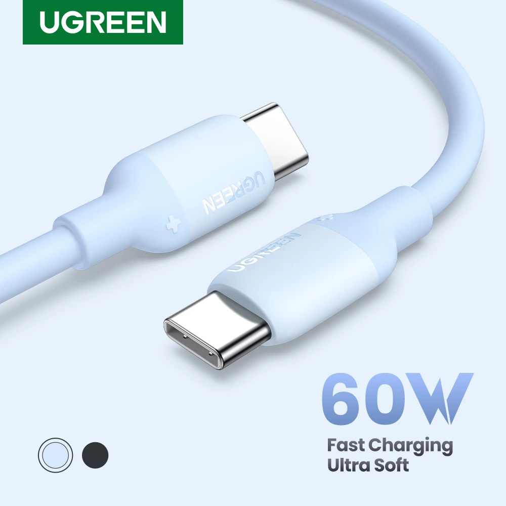 

UGREEN 60W 100W USB C To Type C Cable PD Fast Charging Charger Cable For Macbook Xiaomi Samsung POCO Liquid Silicone USB Cable